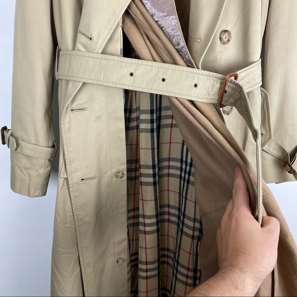 Vintage Burberry Trench Coat & Button Wool Men’s Size 8 Regular - Picture 7 of 7